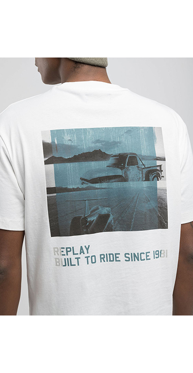 リラックスフィット ベーシックジャ－ジーコットンプリントTシャツ 詳細画像